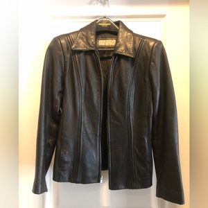 Women’s small Jones New York black leather jacket